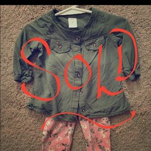 VGUC Carters Tunic and floral leggings 6M